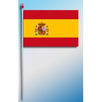 DRAPEAU PLASTIFIE 9.5X16CM Espagne avec armoirie