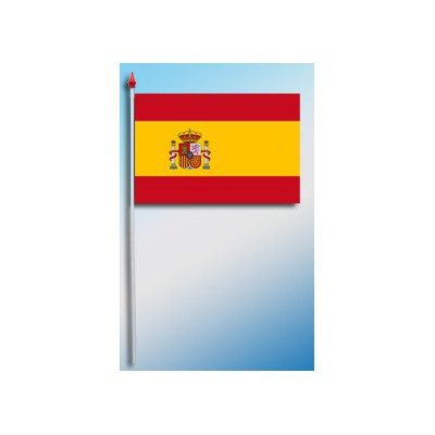 DRAPEAU PLASTIFIE 9.5X16CM Espagne avec armoirie