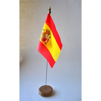 MINI DRAPEAU DE TABLE 10X14CM Espagne avec armoirie