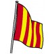 DRAPEAU DE COURSE JAUNE BANDES ROUGES