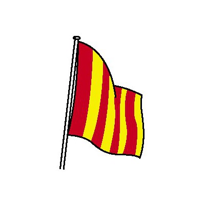 DRAPEAU DE COURSE JAUNE BANDES ROUGES