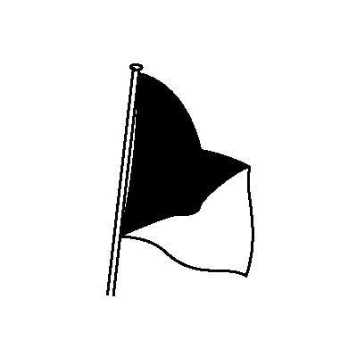 DRAPEAU DE COURSE TRIANGLE NOIR & BLANC