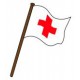 DRAPEAU DE COURSE BLANC CROIX ROUGE 