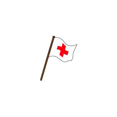 DRAPEAU DE COURSE BLANC CROIX ROUGE 