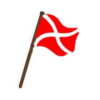 DRAPEAU DE COURSE ROUGE CROIX DE ST GEORGES 