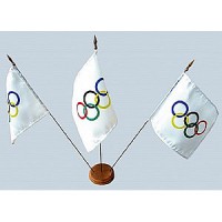 MINI DRAPEAU DE TABLE  JEUX OLYMPIQUES 10X14CM