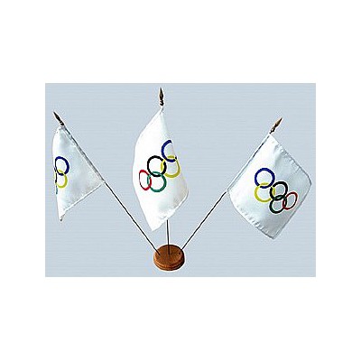 MINI DRAPEAU DE TABLE  JEUX OLYMPIQUES 10X14CM