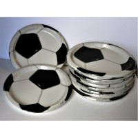 set de 8 assiettes rondes football 23cm