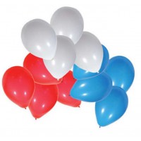 sachet de 25 ballons à gonfler bleu blanc rouge