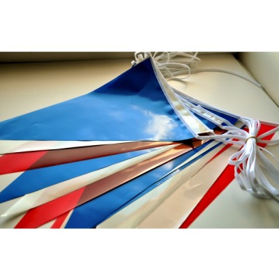 GUIRLANDE TRICOLORE FRANCE PLASTIQUE 10M - 23x40cm