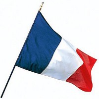 DRAPEAU France hampe bois